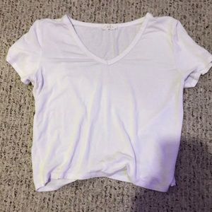 Plain white V neck tee